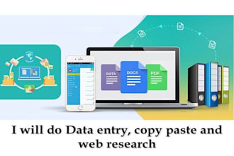do data entry, web research and copy paste