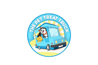 design a cute or cartoon logo for our dog food truck