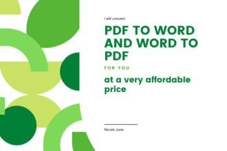 convert PDF to word and word to PDF files for you