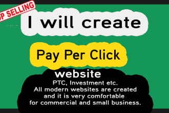 create a pay per click PTC investing website for you