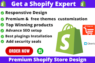be your shopify expert web designer and aliexpress oberlo  dropshipping
