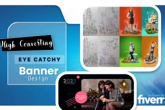 design eye catchy web banners, slider, flyers and social banners