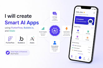 create smart ai apps using flutterflow bubbleio and adalo