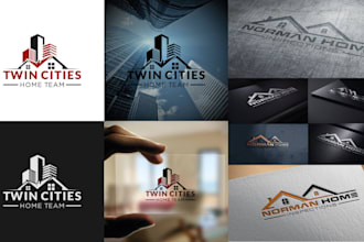 do an amazing simple real estate building and construction logo for your home