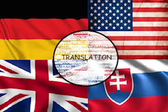 translate between english, slovak and german
