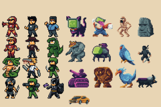 make pixel art characters and animation for your