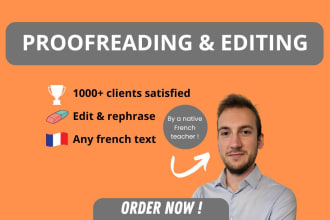 proofread and edit any text or content in french