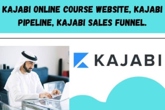 design online course website in kajabi, kajabi website, kajabi pipeline sequence