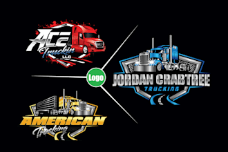 do transport, logistics, tow and dump trucking logo