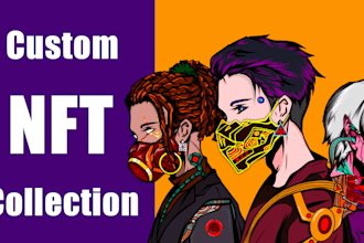 draw custom nft collection 1k,5k,10k in anime style