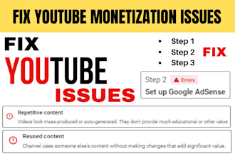 fix youtube monetization issues, reused content, adsense problem