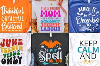 do an attractive typography t shirt design for your business