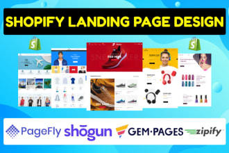create shopify ecommerce website with shogun, pagefly, gempages or zipify