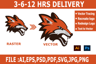 do vector tracing vectorize redraw raster logo convert to vector