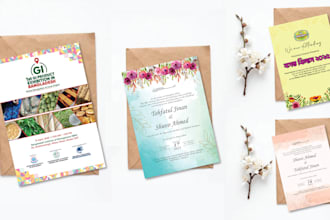 create any print ready, digital invitation design