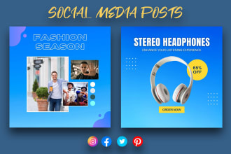 design eye catching instagram, facebook social media posts