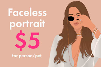 draw a faceless digital portrait for you