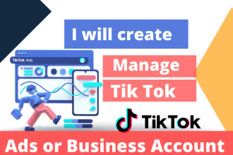 create and manage tik tok ads or tik tok business manager and run ads