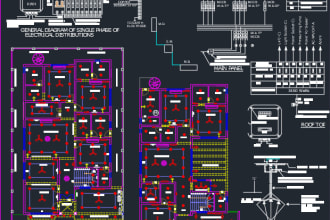 convert pdf, blue print,image,sketch into autocad,dwg,cad