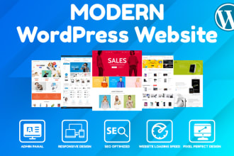 create wordpress website using elementor, astra, divi, avada and woodmart