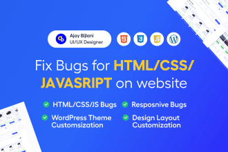 fix HTML, CSS, scss, bootstrap, js, responsive, bug issues