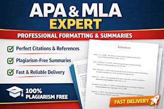 professionally format, edit, and summarize research papers in apa or mla style