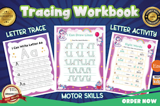 make children handwriting tracing workbook for amazon KDP