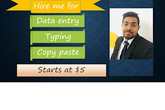 data entry, web research, copy paste, typing work