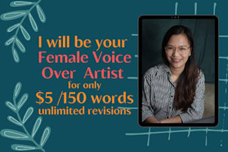 be your female voice over artist in english tagalog