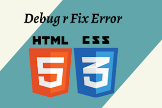 debug and fix all type of errors in html, CSS