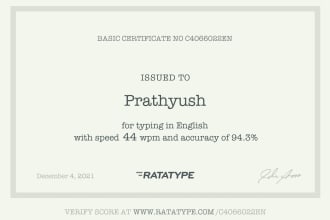 english fast typist  with good grammar and fluency