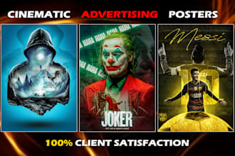 create cinematic sports, movie, game poster for you