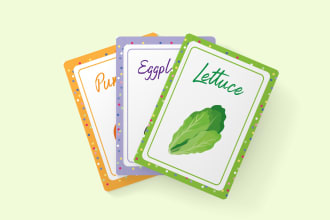 design flashcard for kids