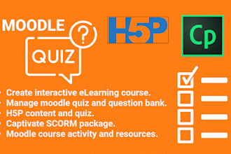 create and manage moodle elearning course and quiz