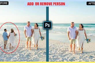 add or remove objects, people, and persons from wedding photos