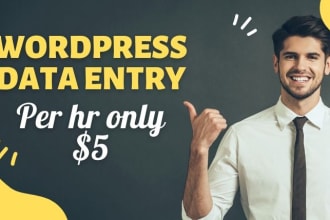 do wordpress data entry, article upload, upload content as wordpress