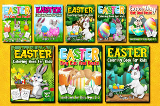 design easter coloring book cover and activity book for toddler children kids