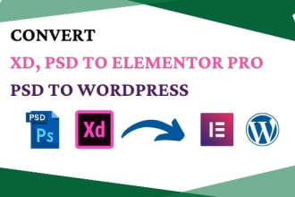 convert xd, PSD, figma to wordpress using elementor