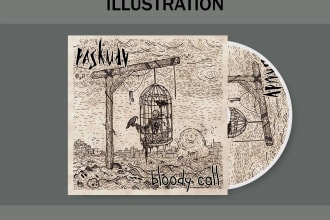 draw music album cover illustration