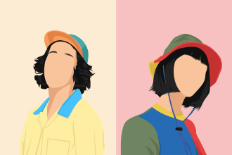 draw faceless, minimalist portrait for you, couple or family