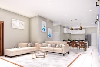 design a realistic interior and exterior design