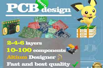 make pcb board design, layout, schematic with mcu, ble, esp, sensors, dcdc, led