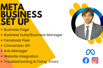 fix or set up your meta business suite, pixel, API, and ads manager