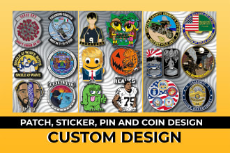 design custom patch, sticker, pin and coins