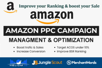 setup, manage and optimize amazon fba PPC ads sponsored campaigns