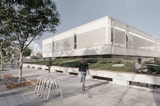do post production of your architecture render in photoshop