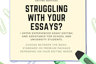 edit essays and assist with creative writing