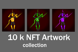 do unique nft art collection with 100,1k,10k new colors
