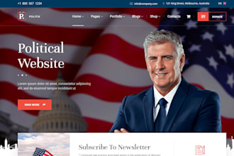 create modern  political campaign website