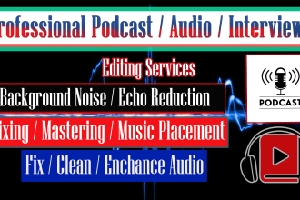 remove noise, echo, repair, clean, and fix audio